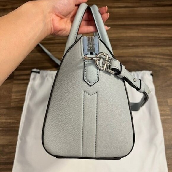 Givenchy Light Baby Blue Sugar Calf Leather Mini Antigona Bag Purse - Picture 6 of 13